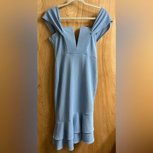 ASOS off the shoulder cocktail/wedding guest midi dress